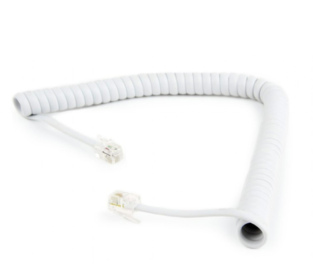 Gembird Spiralny kabel telefoniczny RJ10 (4P4C) 2m, biały - 1351743 - zdjęcie 2